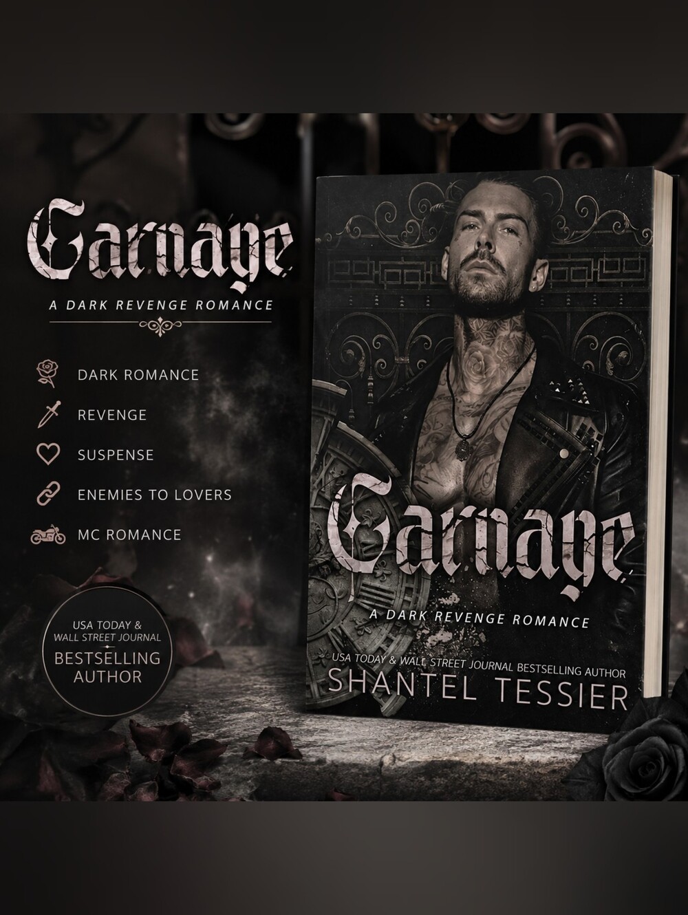 Carnage by Shantel Tessier - Black & Gray Paperback Book